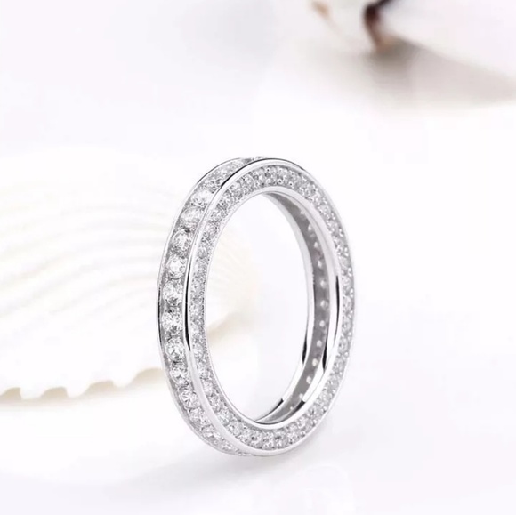 💎NEW💎 925 STERLING SILVER ETERNITY BAND - Picture 3 of 9